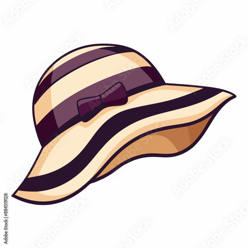 Vector Cartoon Elegance Women Hat, isolated on white background (23)