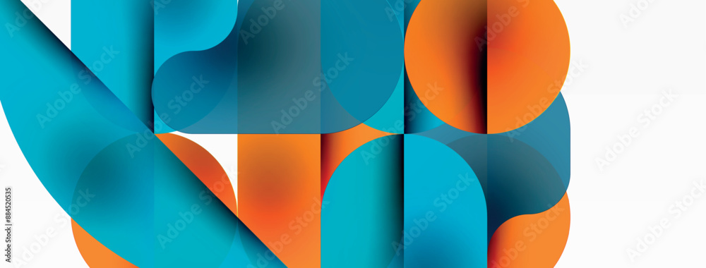 Circles and round shapes geometric minimal background. Transparent geometric shapes composition for wallpaper, banner, background or landing Circles and round shapes geometric minimal background. Transparent geometric shapes composition for wallpaper, banner, background or landing
