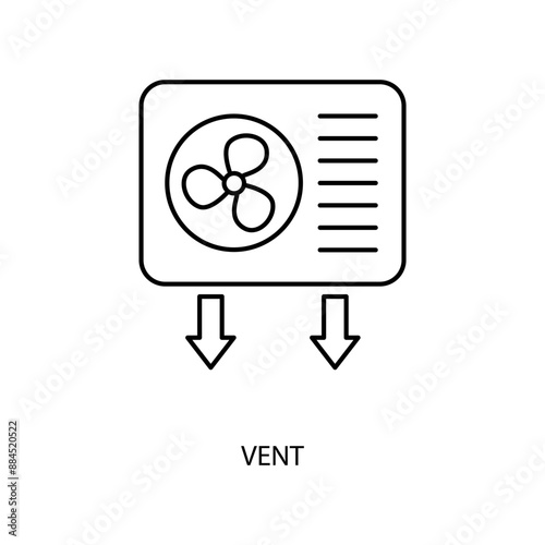 vent concept line icon. Simple element illustration. vent concept outline symbol design.