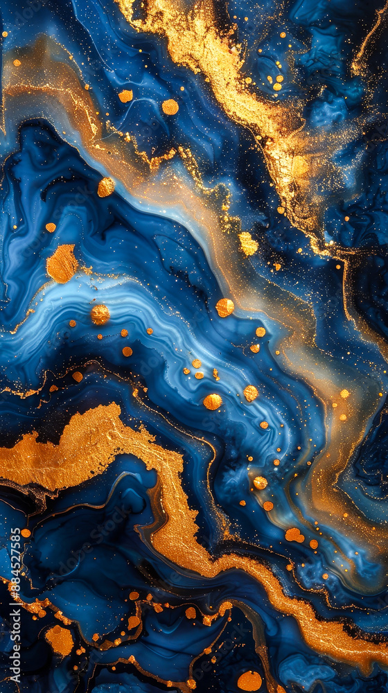 Elegant Navy Blue and Gold Marbled Abstract Art with Glowing Swirls and Powdery Accents - Luxurious and Modern Design Perfect for Creative Backgrounds Elegant Navy Blue and Gold Marbled Abstract Art with Glowing Swirls and Powdery Accents - Luxurious and Modern Design Perfect for Creative Backgrounds