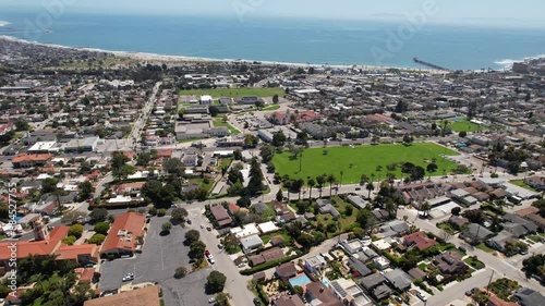 VENTURA - 6.24.2024 - Excellent aerial footage approaching the beach in Ventura, California.