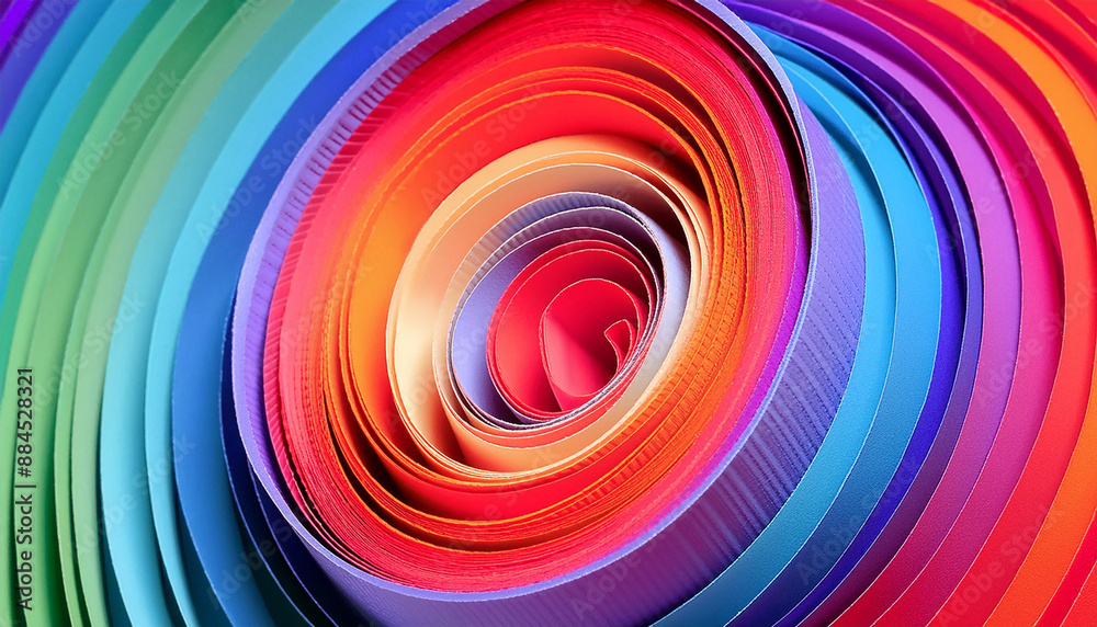 Rolled, vibrant paper Rolled, vibrant paper