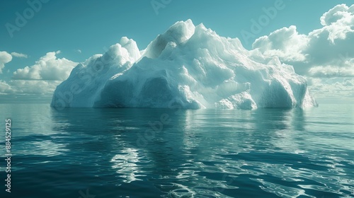 Iceberg made of litter, environmental problems, sea contamination concept © Samvel