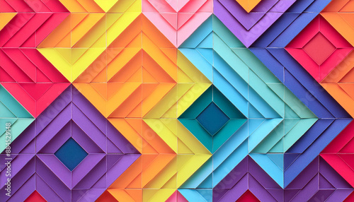 Background with a geometric pattern and a folded triangular paper texture