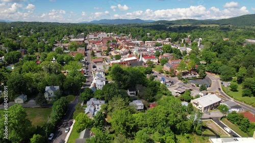 LEXINGTON - 7.5.2024 - Great aerial footage approaching Lexington, Virginia. photo