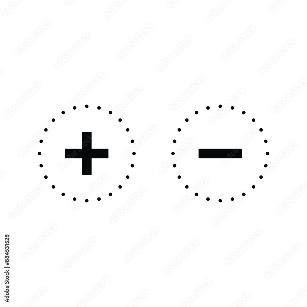 Obraz premium plus and minus sign button icon vector