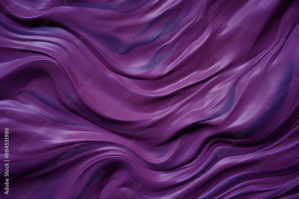 Obraz premium Volumetric abstract lilac acrylic paint or oil, 3d waves on the picture. Stylish design template for backgrounds, backdrops and wallpapers with space for text