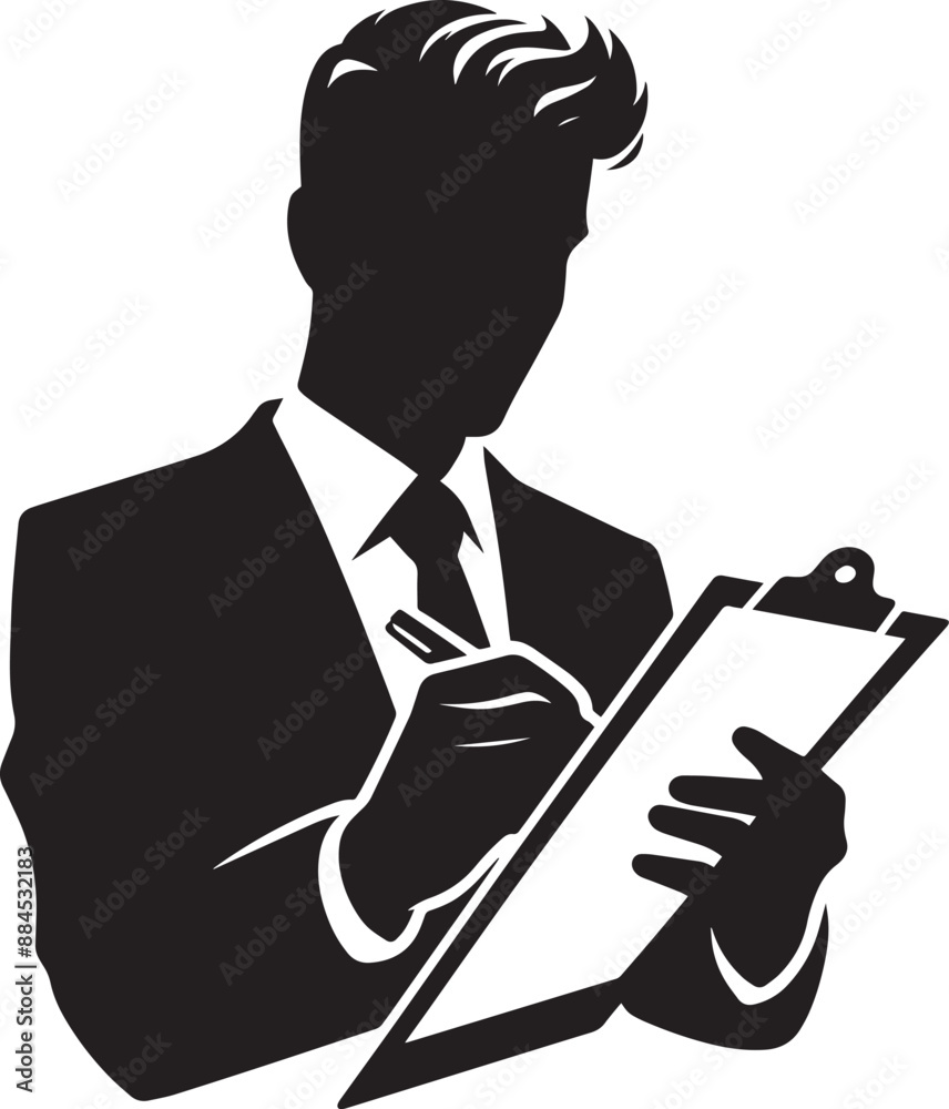 Businessman silhouette vector illustration isolated on a white background