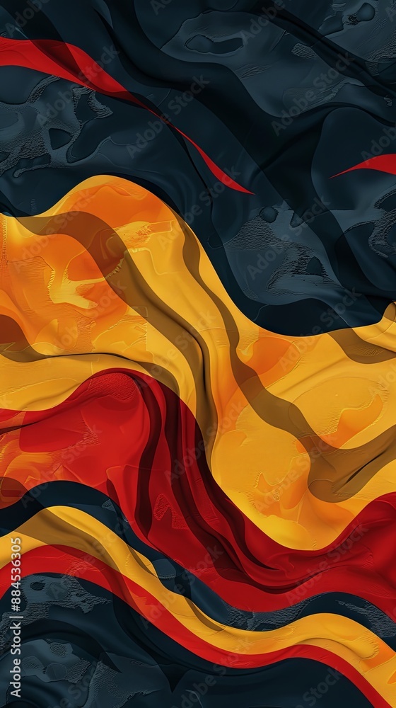 Obraz premium Design a flag with elements from Germany's rivers, realistic photo