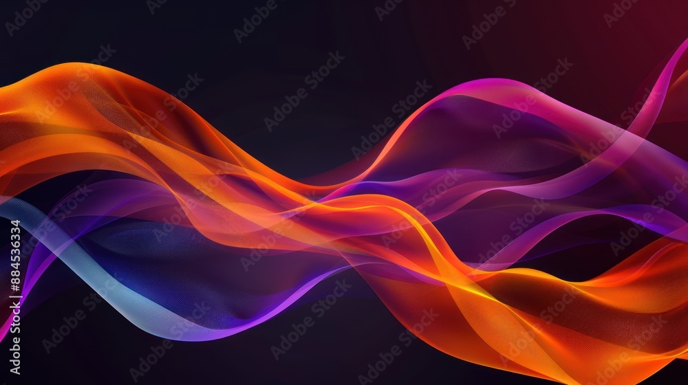 Abstract Colorful Waves on Dark Background Abstract Colorful Waves on Dark Background