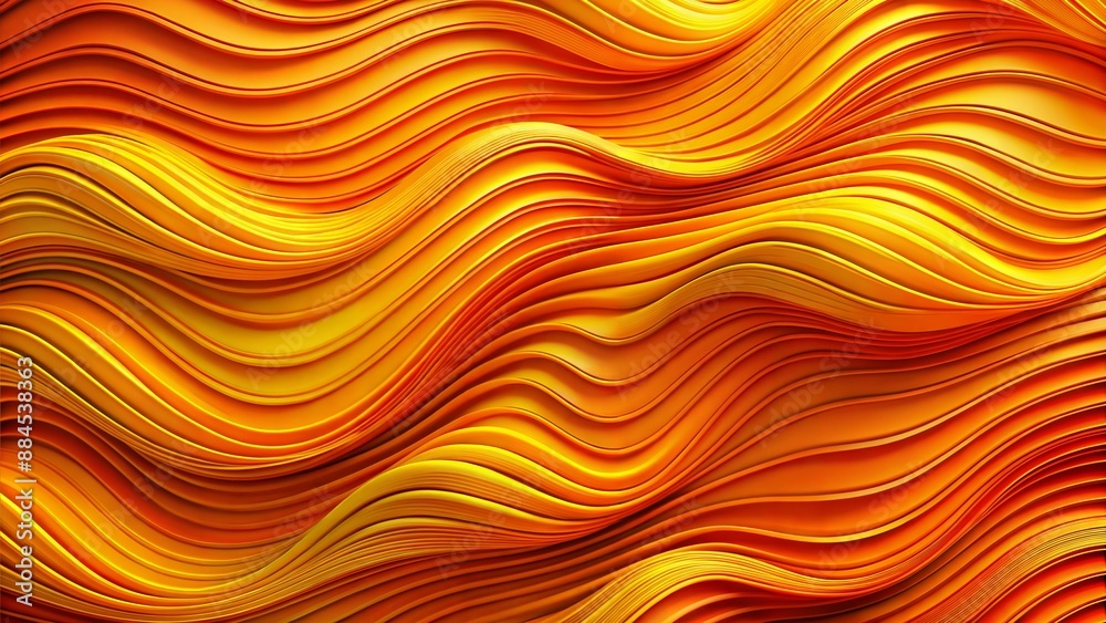 Abstract Orange Wavy Lines Creating A 3D Pattern. Generative AI