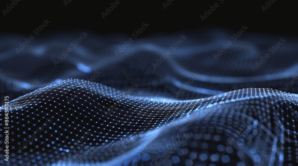 Abstract Digital Network with Blue Glowing Lines Abstract Digital Network with Blue Glowing Lines