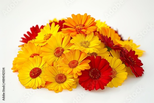 A cheerful bouquet of yellow and red flowers beautifully arranged for a vibrant and joyful display