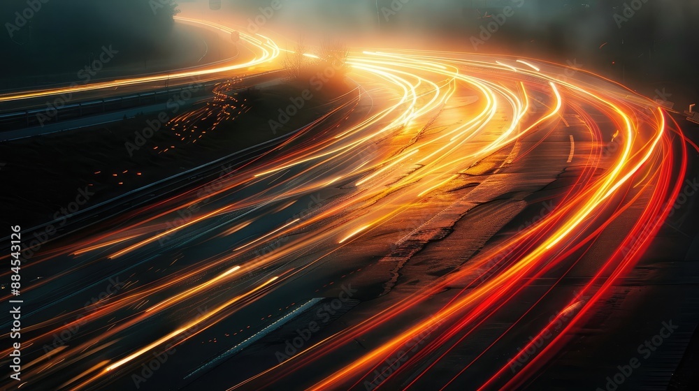 Long exposure of cars creating light trails Long exposure of cars creating light trails