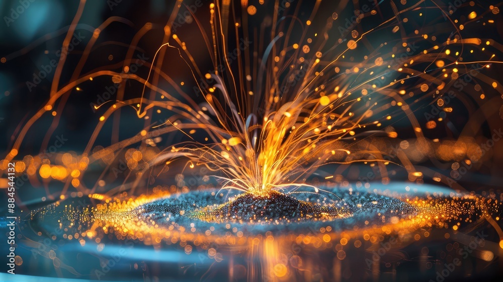 Magnetic field visualization with iron filings