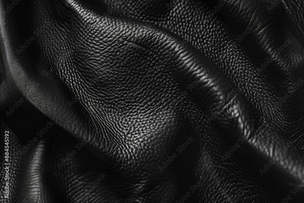 Using black natural leather as the backdrop, up close Using black natural leather as the backdrop, up close