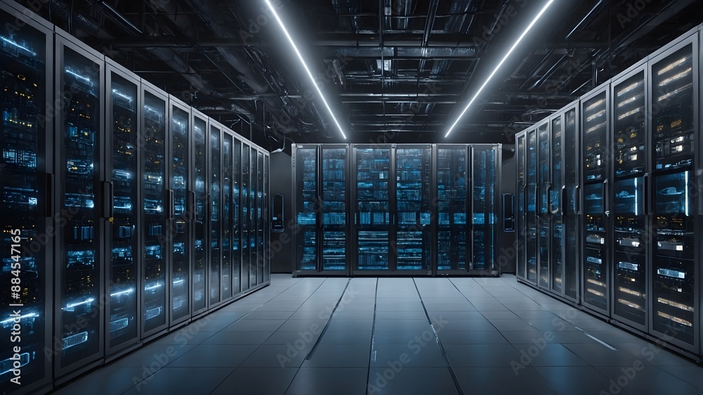 Fototapeta premium Das Fundament der Digitalisierung: Aufbau und Nutzen von Hybrid-Cloud-Servern