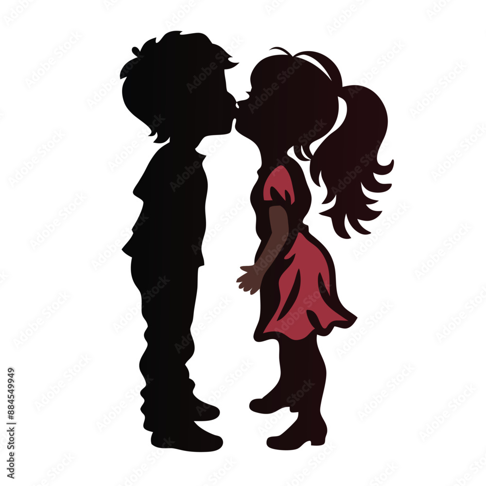 children's friends silhouette, vector illustration children's friends silhouette, vector illustration