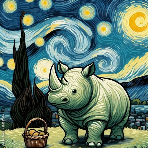 digital art rhino