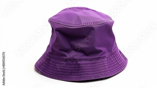 A purple bucket hat is shown alone against a white background.