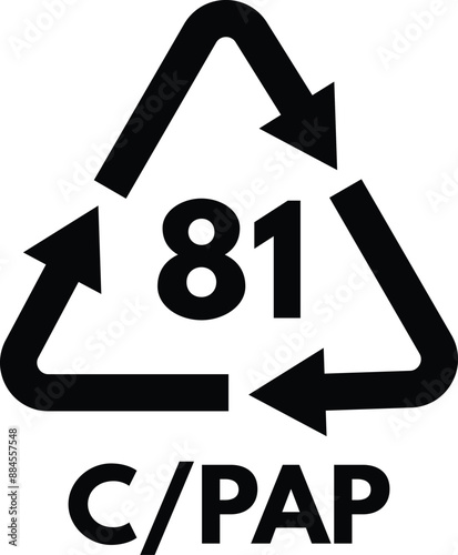 Composites recycling symbol C PAP 81 . Recycling symbol C PAP 81 . Vector illustration
