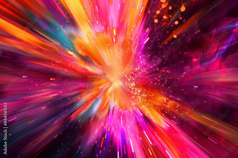 Fototapeta premium Abstract pop background with explosion of colors to the beat