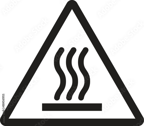 Hot surface warning sign isolated on white background . Hot surface icon vector