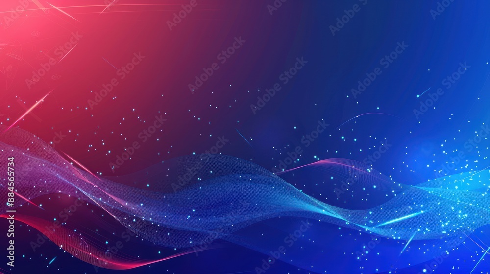 Obraz premium Abstract Blue and Red Background with Wavy Lines