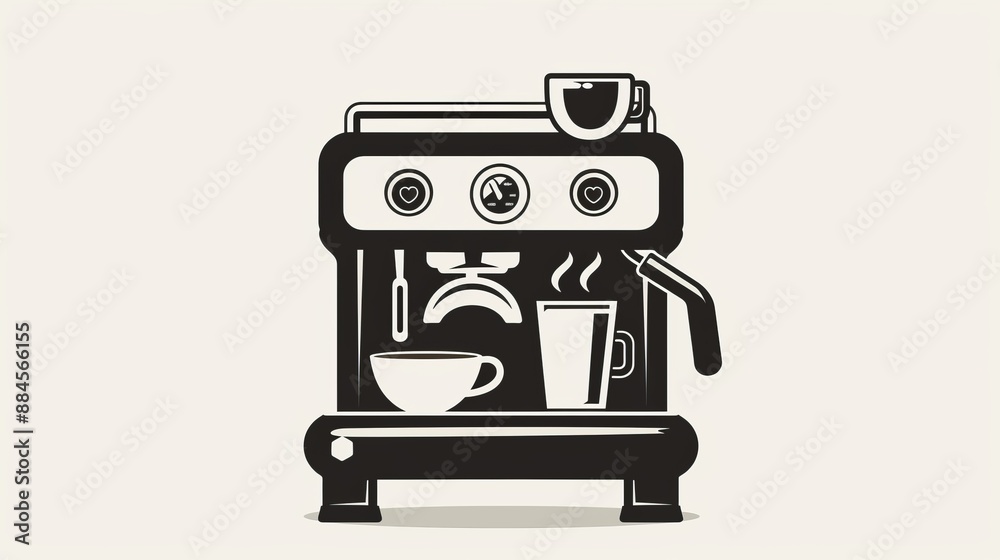 This image depicts a simple, elegant espresso machine creating a delicious and aromatic coffee, emphasizing the beauty of coffee making and enjoyment. This image depicts a simple, elegant espresso machine creating a delicious and aromatic coffee, emphasizing the beauty of coffee making and enjoyment.
