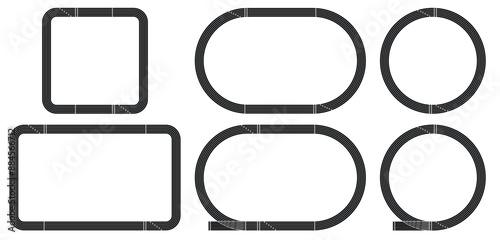 Track and Field Running Track Decorative Border Frame Silhouette Template Clipart - Square, Rectangle, Circle and Oval Ellipse