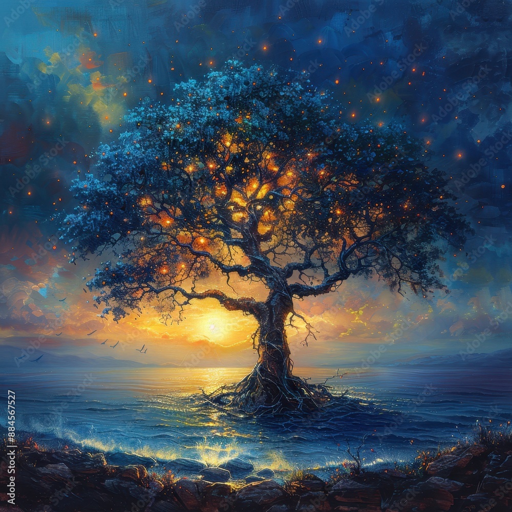 A beautiful and majestic Tree of Life with spiritual energy in the background, oil painting style, soft pastel colors, fantasy art
A beautiful and majestic Tree of Life with spiritual energy in the background, oil painting style, soft pastel colors, fantasy art