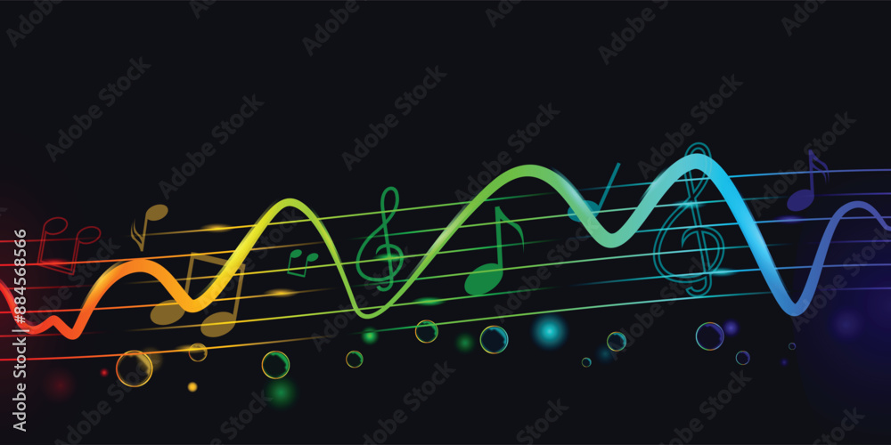 Obraz premium Colorful abstract waveform audio music design vector