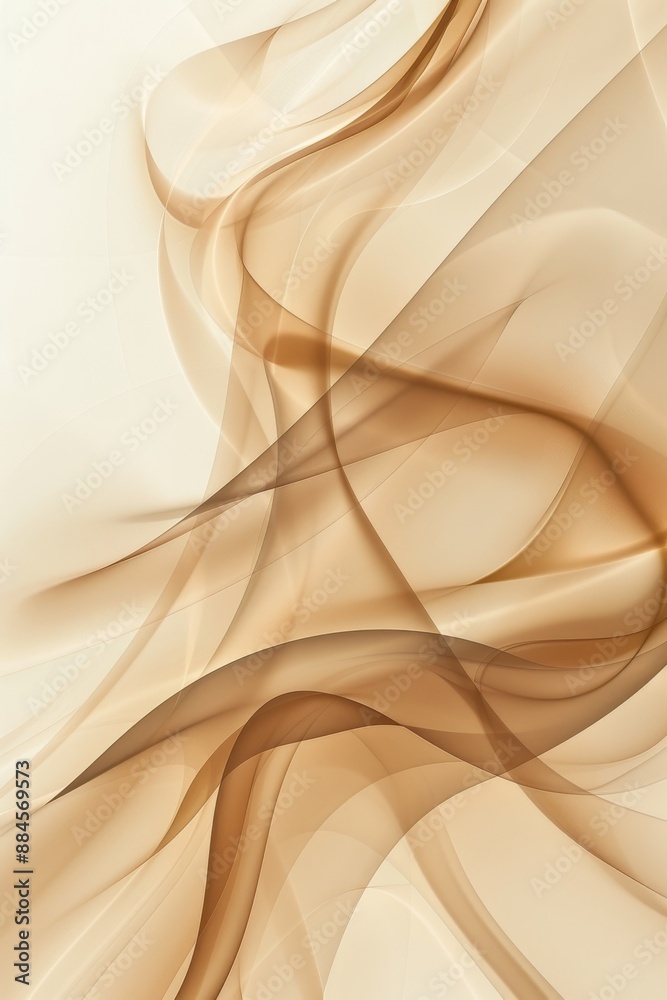 Fototapeta premium Elegant curved lines on a beige background creating a fluid and dynamic composition