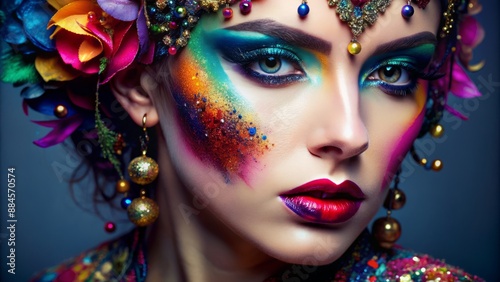 Obraz na płótnie Artistic makeup with bold textures