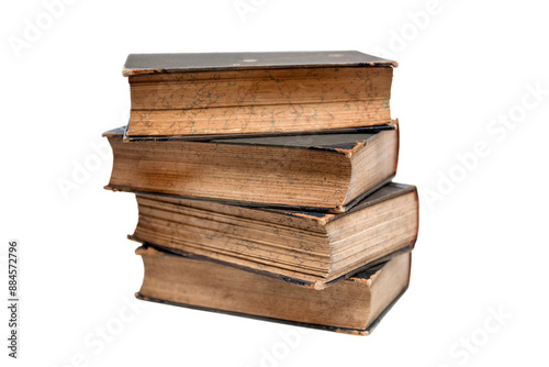 Vintage books isolated on t...