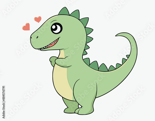 vector cute dinosaur illustration, cartoon flat isolated 
