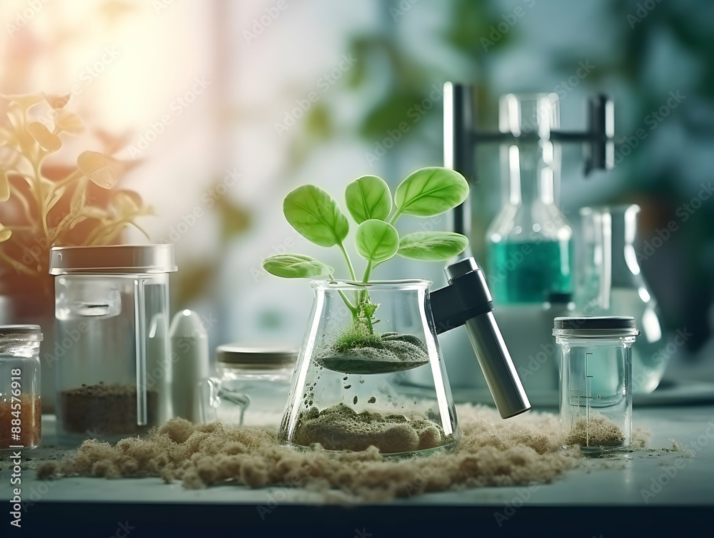 Experimental research on biotechnology and DNA, Smart Farming and Agriculture Innovation Concept, scientific research in the field of biology Experimental research on biotechnology and DNA, Smart Farming and Agriculture Innovation Concept, scientific research in the field of biology