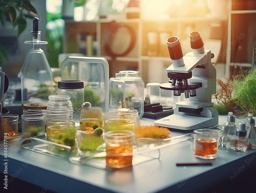 Experimental research on biotechnology and DNA, Smart Farming and Agriculture Innovation Concept, scientific research in the field of biology Experimental research on biotechnology and DNA, Smart Farming and Agriculture Innovation Concept, scientific research in the field of biology