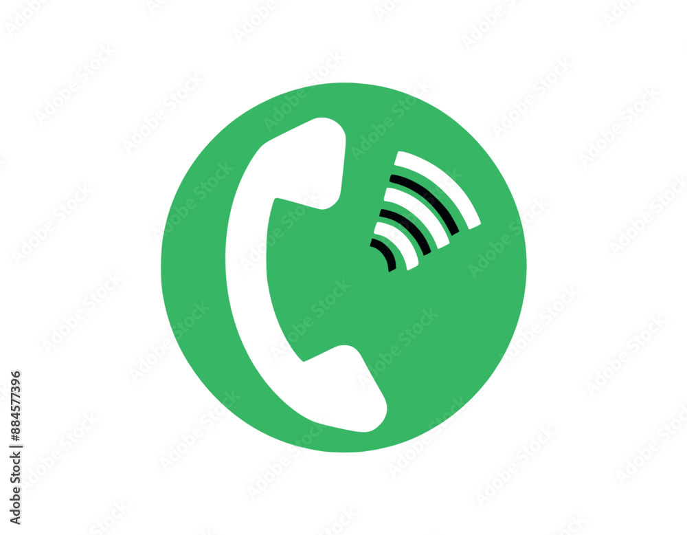 Phone Call Receiver Icon In A Circle Vector stock illustration