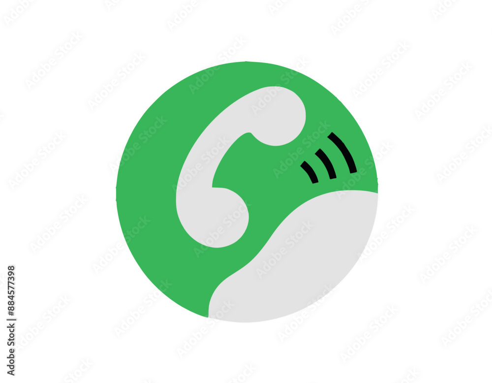 Phone Call Receiver Icon In A Circle Vector stock illustration Phone Call Receiver Icon In A Circle Vector stock illustration
