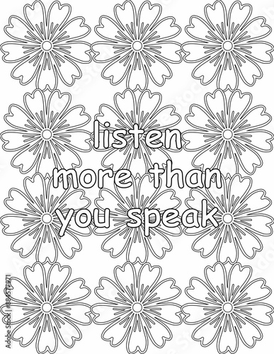 Wallpaper Mural Printable floral coloring page for kids and adults with motivational saying for self love and self care. it helps to succeed and struggle against life to enjoy the tough journey
 Torontodigital.ca