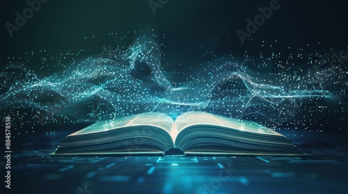 Open Book With Digital Particles