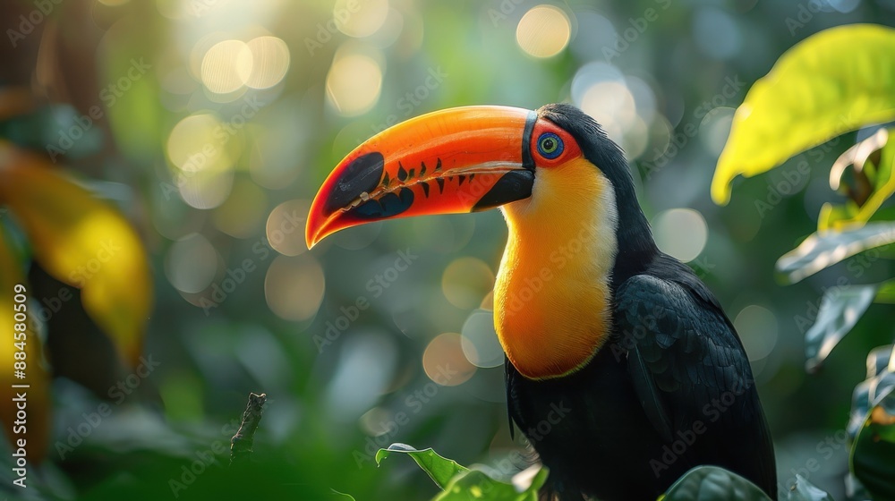 Fototapeta premium toucan in the jungle ai generated