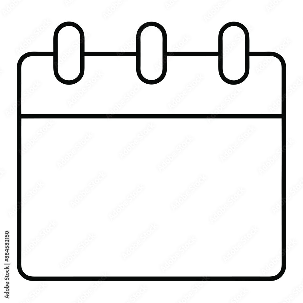 Calendar Icon silhouette black and white Vector on white background Calendar Icon silhouette black and white Vector on white background