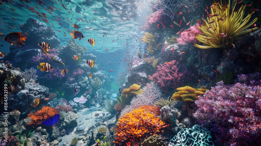 Naklejka premium Vibrant Underwater World