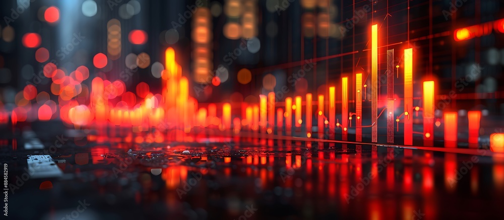 An engaging bar graph illustrating an impressive rise in stock values, featuring bars shifting from rich red to bright yellow, signaling exceptional market performance. An engaging bar graph illustrating an impressive rise in stock values, featuring bars shifting from rich red to bright yellow, signaling exceptional market performance.