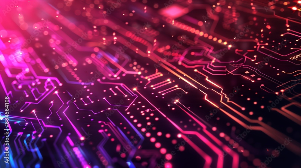 Fototapeta premium This modern illustration shows a futuristic circuit digital interface concept