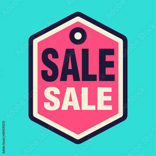 This vibrant sign features the word "SALE" twice in bold, colorful text. It is perfect for attracting attention to sale events and special promotions in retail settings.