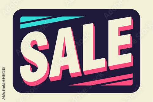 This vibrant sign prominently displays the word "SALE" in bold, colorful text. It is perfect for drawing attention to sale events and special promotions in retail settings.