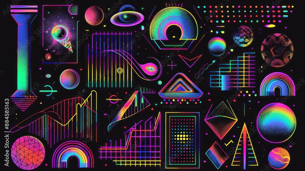 Abstract Neon Geometric Design Abstract Neon Geometric Design